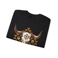 Tribal Bull Skull Earth Symbol Illustration Unisex Sweatshirt