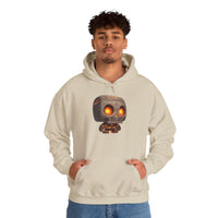 Glow-Eyed Tribal Stone Skull Unisex Hoodie