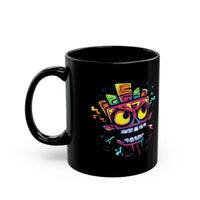 Cyber Aztec Skull Cartoon Style Black Mug