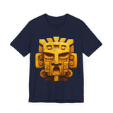 Golden Warrior Mask Andean Glyph Style Unisex T-Shirt