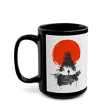 Tikal Mayan Temple Minimalist Art Black Mug
