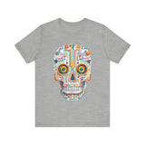 Neon Circuit Aztec Skull Cartoon Style Unisex T-Shirt