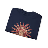 Aztec Sun Chief Feather Headdress Unisex Sweatshirt