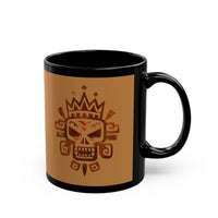 Ah Puch Mayan Skull Crown Glyph Style Black Mug