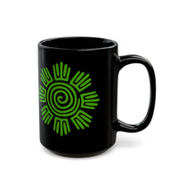 Aztec Plant Spiral Symbol Black Mug
