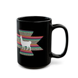 Andean Llama Fiesta Illustration Black Mug