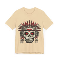 Pixel Art Aztec Skull Totem Unisex T-Shirt