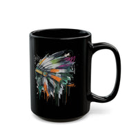 Urban Feather Headdress Graffiti Black Mug