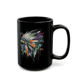 Urban Feather Headdress Graffiti Black Mug