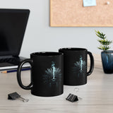 Mystical Inca Chaman Skull Bohemian Vibe Black Mug