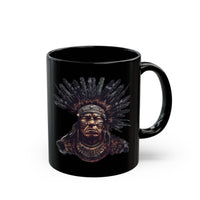 Tribal Feather Headdress Warrior Black Mug