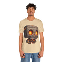 Glow-Eyed Tribal Stone Skull Unisex T-Shirt