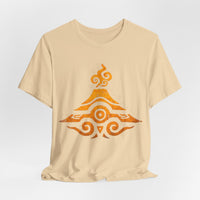 Tribal Volcano Spiral Smoke Glyph Style Unisex T-Shirt