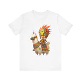 Cute Chibi Inca Warrior and Llama Cartoon Unisex T-Shirt