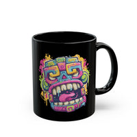 Graffiti Mayan Skull Cartoon Style Black Mug