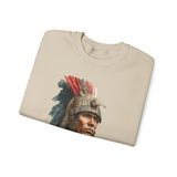 Inca Warrior Watercolor Art and Tribal Pattern Unisex Sweatshirt