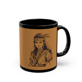 Inca Warrior Woman Fierce Andean Spirit Design Black Mug