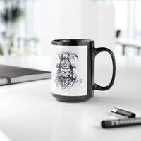 Fierce Inca Warrior Ink Illustration Black Mug