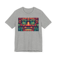 Neon Aztec Mask God Illustration Unisex T-Shirt