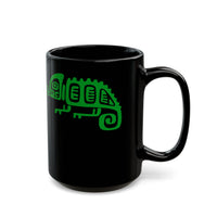 Mesoamerican Chameleon Symbol Black Mug
