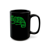 Mesoamerican Chameleon Symbol Black Mug