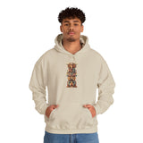 Stacked Tribal Totem Symbols Geometric Faces Unisex Hoodie