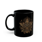 Viracocha Sacred Glyph Abstract Crown Symbol Black Mug