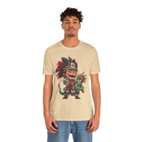 Chibi Aztec Warrior with Baby Quetzalcoatl Serpent Unisex T-Shirt