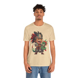 Chibi Aztec Warrior with Baby Quetzalcoatl Serpent Unisex T-Shirt
