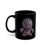 Stone Guardian of the Aztec Realm Black Mug