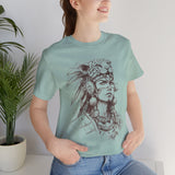 Aztec Warrior Woman Jaguar Spirit Sketch Unisex T-Shirt
