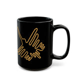 Nazca Lines Style Bird Black Mug