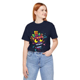 Cyber Aztec Skull Cartoon Style Unisex T-Shirt